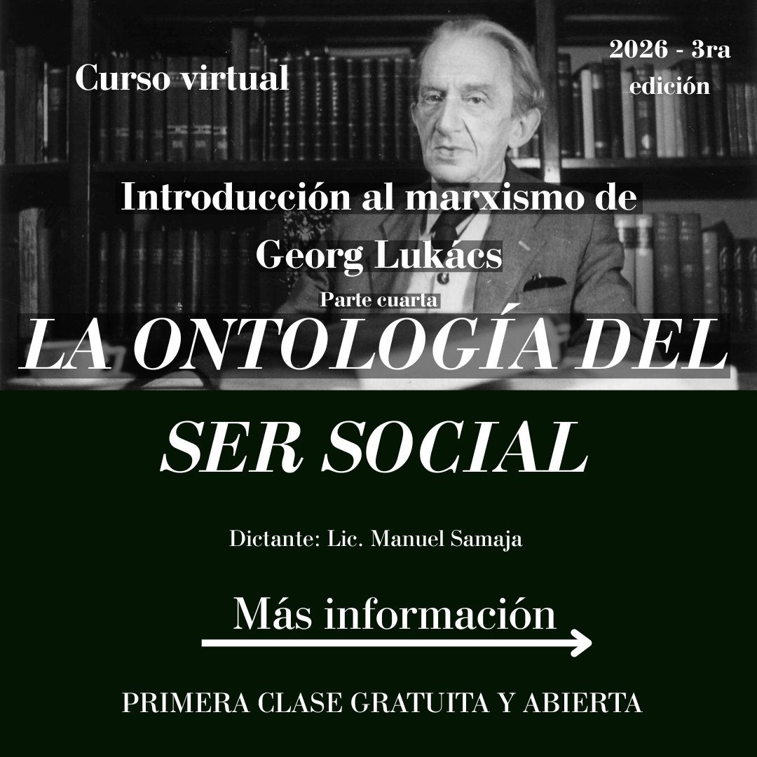 CursoDialectica's tweet photo. ¡Ya más de 60 inscritos al curso sobre la Ontología del Ser Social de Lukács!

Y seguimos sumando! 

INSCRIPCIÓN: https://t.co/NFVbOo3kFO https://t.co/RRM7J2tP0y