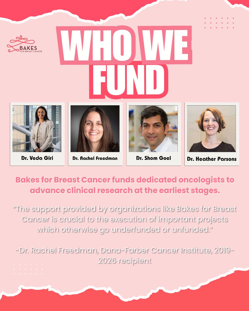 Bakes4Bc's tweet photo. Behind every breakthrough is research, and behind that research are dedicated doctors and scientists working toward a future without breast cancer 💗 Your support helps fund early-stage research and turn hope into action. Every dessert and donation makes a difference. https://t.co/lO41HIzwRh