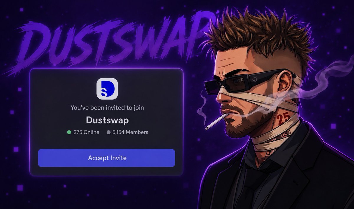 ShezanAmir's tweet photo. Dustswap just reopened Early Contributor roles 🔓
Only 5K spots available 
 first come, first served
Don’t wait too long.
✅ Join our Discord
✅ Follow us on X
✅ Post about Dustswap on X 
✅ Share your post link in #claim_early_user

Join now: https://t.co/AxBe5HD7TX https://t.co/LXLgErBMVq