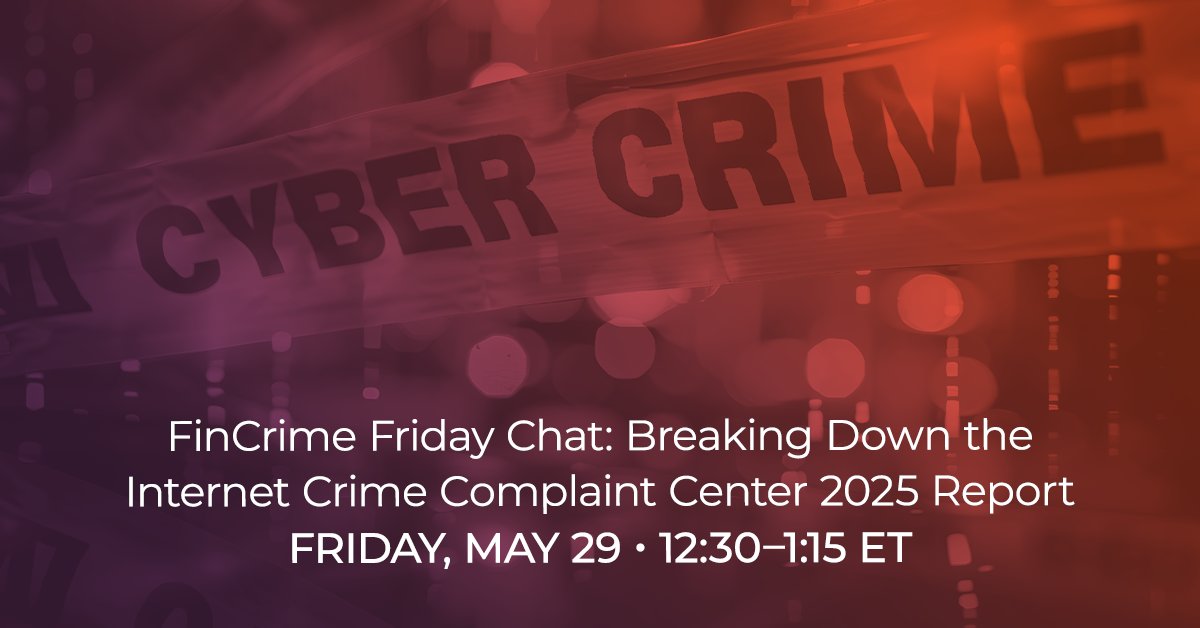 acfcsonline's tweet photo. Our May FinCrime Friday Chat is coming up Friday, May 29. We're going to be breaking down the FBI's 2025 Internet Crime Complaint Center Report (IC3).

Check out the report here: https://t.co/eC1qCAG7HQ

And join us to discuss: https://t.co/ke4AQfcadO https://t.co/mGgRXrlSaN