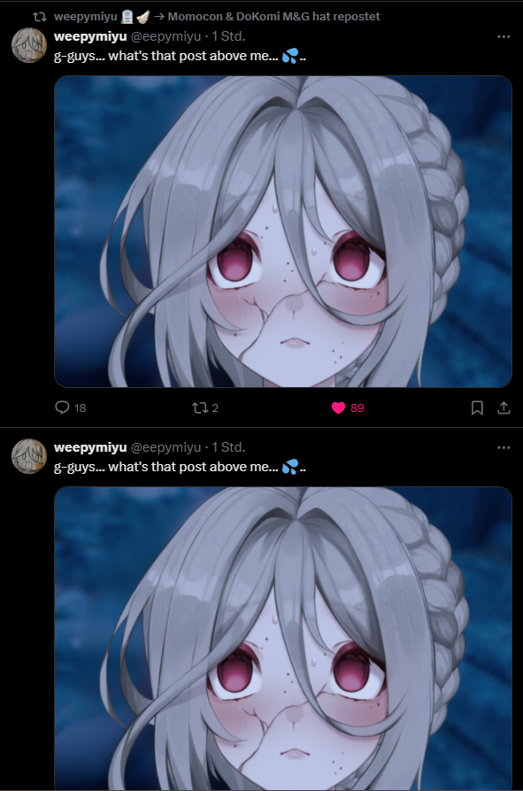 Finalbio1's tweet photo. @eepymiyu The perpetual Cycle of blublub apparently 👀 https://t.co/Ie0pBAheDh