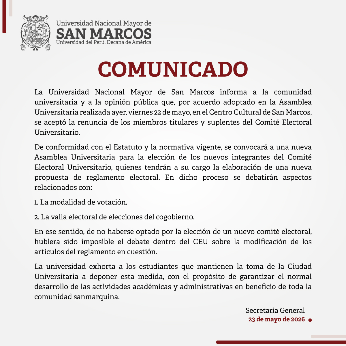Universidad Nacional Mayor de San Marcos tweet media