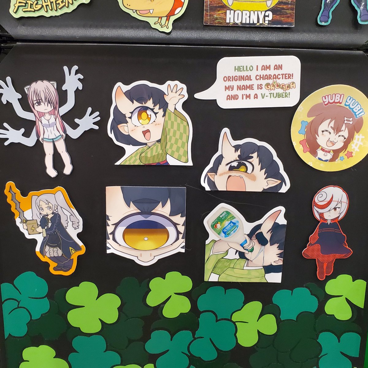 CloverPatchArt's tweet photo. Guess who forgot to post their day 2 pics of #animazement

Haha...ha...oopsie~

SO WITH THAT BEING THE CASE, let me highlight my stickers available!! 🍀💚
I'm a fan particularly of the "why are you horny" bulbmin sticker myself😏 https://t.co/2vxvwJg7my