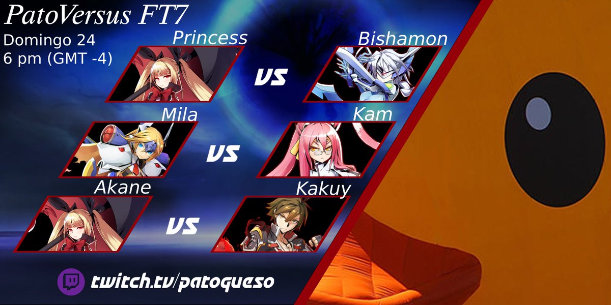 BBCFSUD's tweet photo. Aah lmao, recuperé la cuenta
Volvemos con los icónicos Patoversus!
Exhibiciones FT7 de Blazblue: Central Fiction
Mañana, domingo 24, a las 6 pm (GMT -4)!
Por el canal de siempre ~
ttv/patoqueso https://t.co/1KFKfJN3Ch