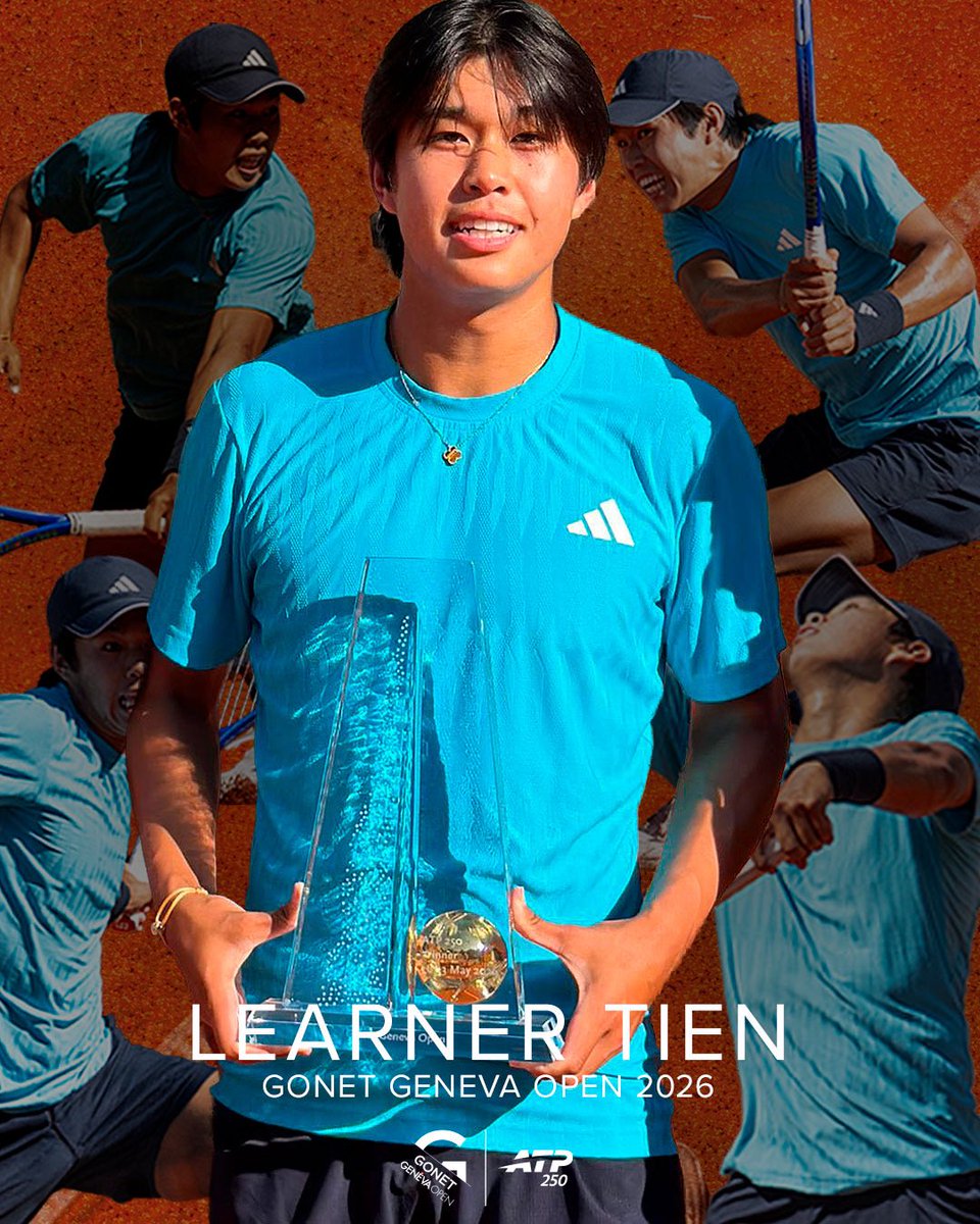 genevaopen's tweet photo. 🏆𝗪𝗜𝗡𝗡𝗘𝗥🏆

Congratulations to Learner Tien on his first ATP title on clay ❤️

#gonetgenevaopen #atpgva #learnertien #winner #atp250 https://t.co/tivq41ZgF5