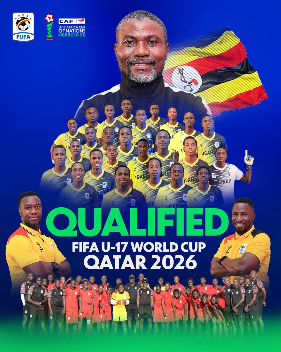 CrestedCranes's tweet photo. Congratulations to the Uganda Cubs upon qualifying for the FIFA U-17 World Cup in Qatar. 🇺🇬 https://t.co/xxRk0mkjhs