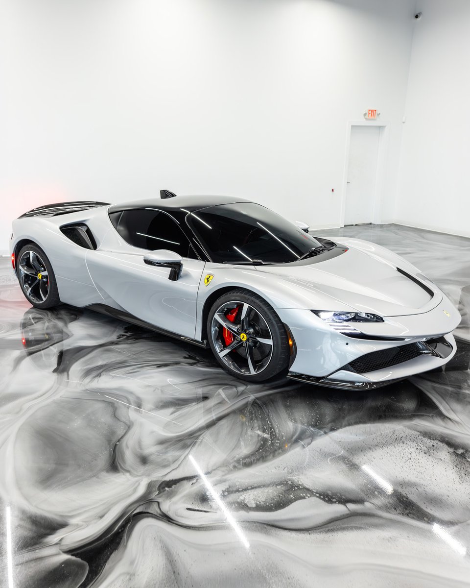 SothebysMS's tweet photo. 986 horsepower. Assetto Fiorano package. Argento Nürburgring.

This 2021 Ferrari SF90 Stradale delivers hypercar acceleration with the precision and usability of a modern Ferrari supercar. 

Featuring extensive carbon fiber throughout, large carbon racing seats, and the sought-after extended Assetto Fiorano package.

Under 3k miles and over $667k MSRP when new. Closing Tuesday, May 26th on SOMO.

More: https://t.co/2J3FQC9l7x

#FerrariSF90 #AssettoFiorano #Ferrari #SOMO #SothebysMotorsport