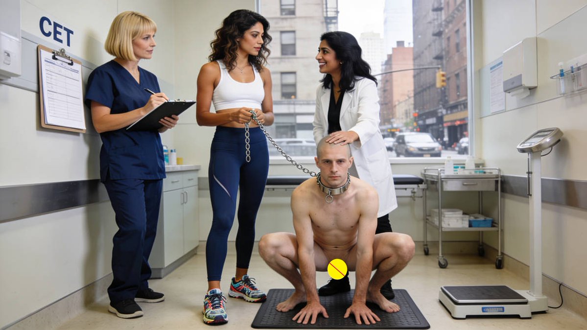LetWomenLead1's tweet photo. 🔞♨️♀️💯"Thank you, Doctor Beverly. Is he too thin that I should feed him?"
"He's in good shape. Make sure he exercises regularly in addition to doing his domestic chores."
"Will do."
#CollarAndLeash
(Fictitious dialog)
Source: DeviantArt humanpettrainer https://t.co/ayK8esUWeq