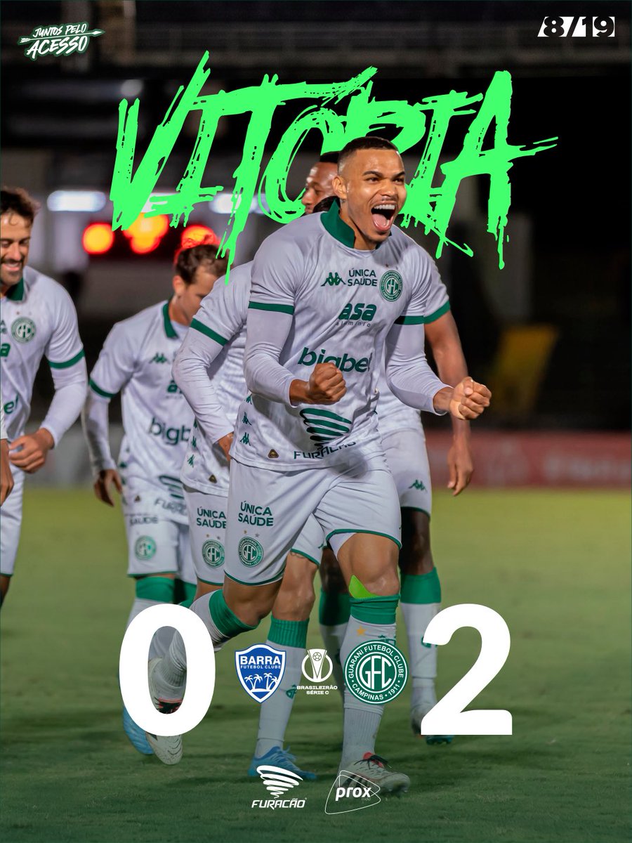 guaranifc's tweet photo. FIIIIIIIIIIM DE JOGO! O Guarani vence mais uma fora de casa! 💚⚽️

Com gols de Carlos Eduardo e Jonathan Costa, o Bugre bateu o Barra por 2 a 0! 🇳🇬🏹

#JuntosPeloAcesso https://t.co/S4q1s8SSgp