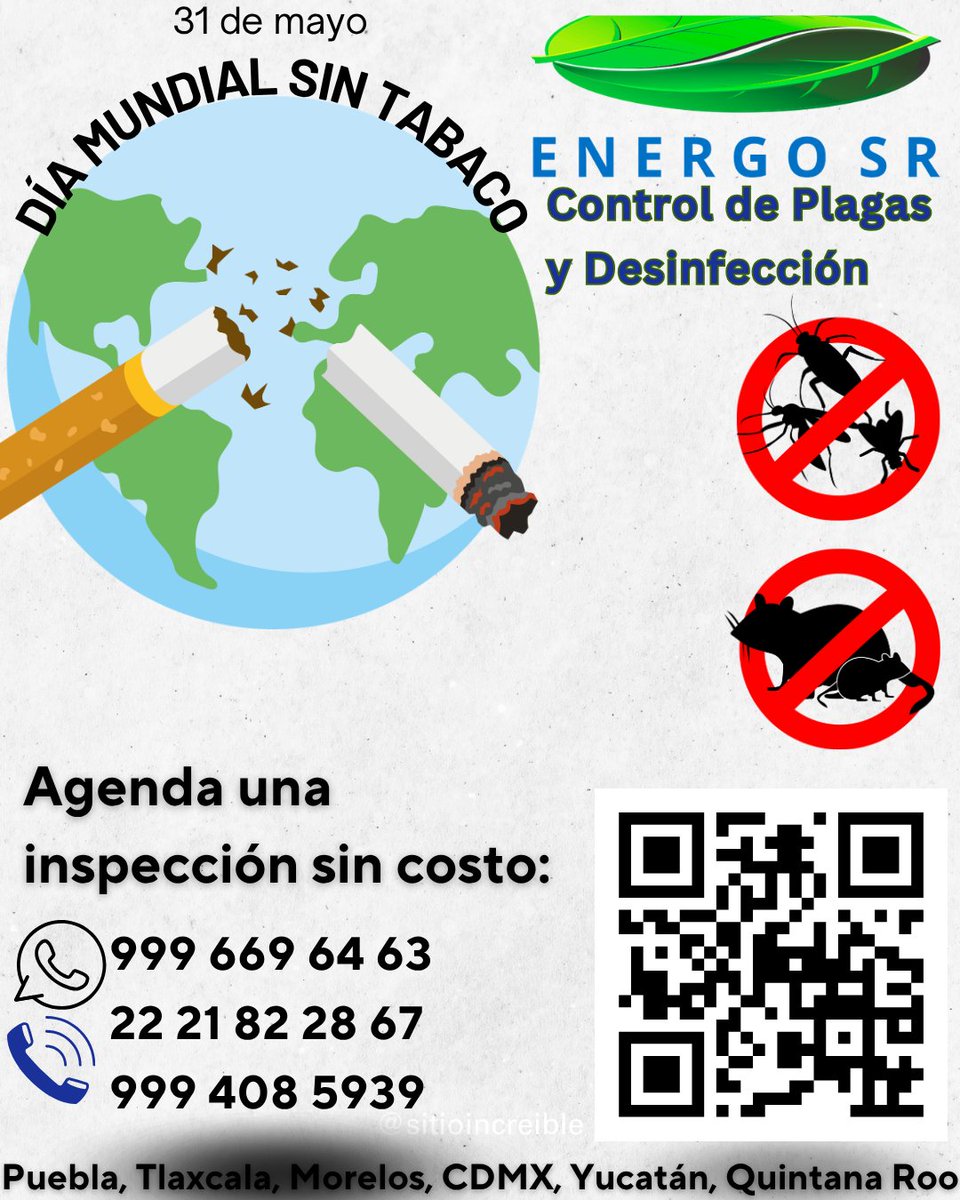 BenitesDem29030's tweet photo. CONTROL DE PLAGAS Y DESINFECCIÓN
Control de Plagas - Fumigación - Desalojo de Fauna
#controldeplagas #fumigaciones #cucarachas #termitas #rata #raton #mosca #mosco #araña #hormiga #chinche #garrapata #pulga #aves #serpiente #PLAGAS #contratación #ventas #industrial #mantenimiento https://t.co/TtCoZ4JcXm