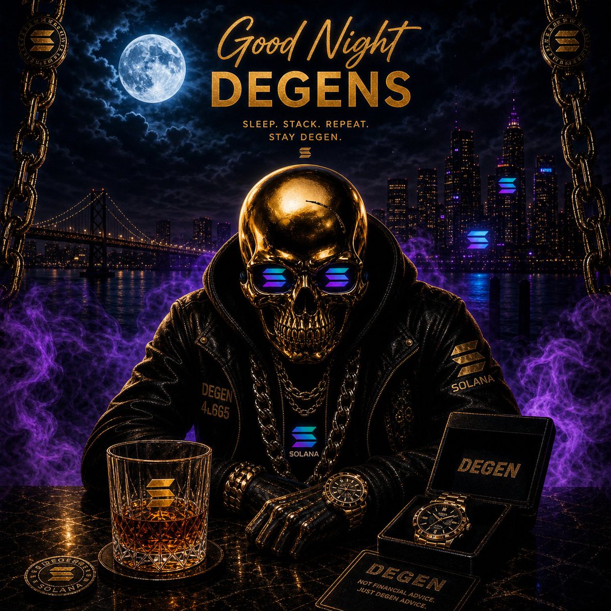 IamDegenLabs's tweet photo. GN  fam 🌙

Another day of degen plays, charts, and too,many memes.
Stack sats, sleep clean, wake up richer.
#GN #Crypto #Solana #BTC #DeFiAlpha https://t.co/PDV8nvivZA