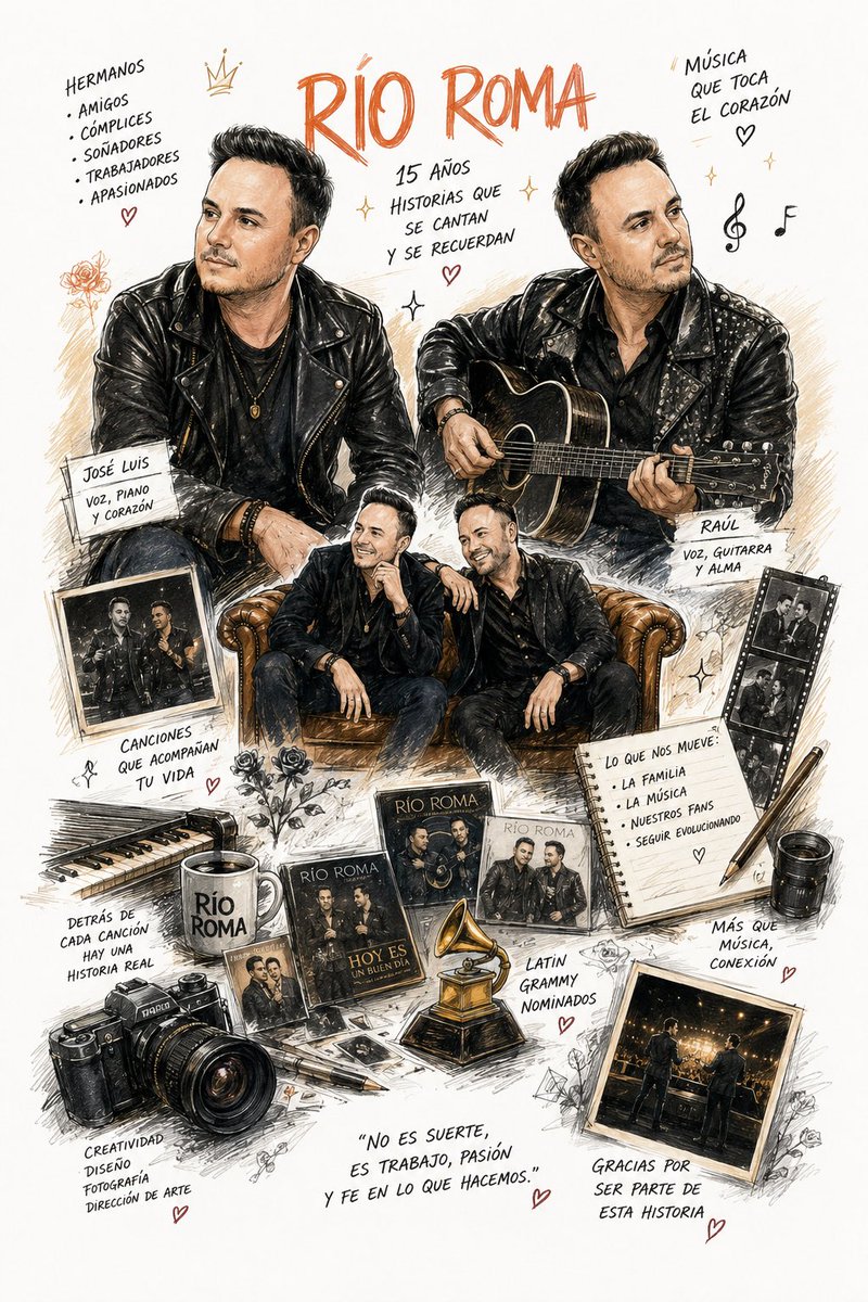 RioRomamx's tweet photo. Si nuestras canciones fueran personajes salidos de un sketchbook… probablemente se verían así. 🎨🎶✨

Amor, nostalgia, historias, canciones y un poquito del universo Río Roma convertido en ilustración. 🤍

¿Cuál detalle fue su favorito? 👀🫶

#RíoRoma15Años https://t.co/O6mOFmh0Db