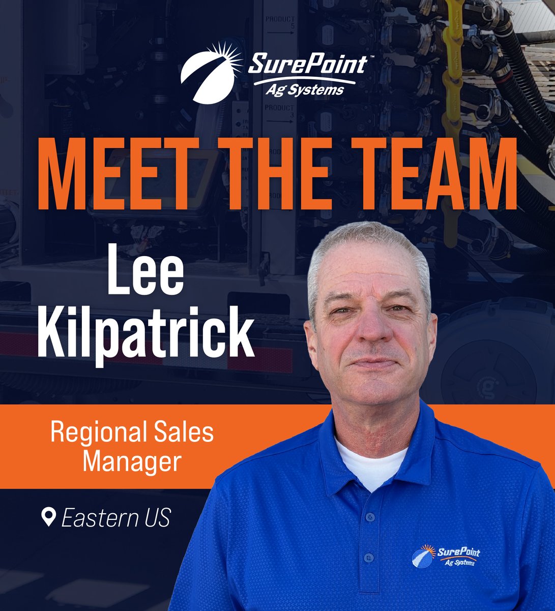 SurePointAg's tweet photo. Meet the Team - Lee Kilpatrick, Regional Sales Manager for Eastern US

Lee Kilpatrick serves as Regional Sales Manager for the Eastern US at SurePoint Ag Systems, where he works alongside dealers and sales teams to bring precision ag solutions to the field. He joined SurePoint in 2026 and focuses on strengthening dealer relationships while delivering the level of service and product quality that defines the SurePoint brand.

Lee brings more than two decades of experience in sales and leadership roles across the agriculture and technology sectors. Prior to SurePoint, he spent 24 years with companies that evolved through growth and acquisition, including BBI and Salford Group, where he held roles such as Director of Sales & Marketing and U.S. Sales Manager. Earlier in his career, Lee worked at Motorola as both a Regional Channel Representative and Market Specialist in port and transportation industries.

Raised in Morrow, Georgia, Lee grew up around a diversified farming operation and later studied Finance at West Georgia College. He now lives in Darien, Georgia, with his wife, Deborah. They have two children and operate a family farm in North Georgia producing beef and hay. In his free time, Lee enjoys fishing, hunting, riding his motorcycle, and spending time with family.

Learn more about our team at https://t.co/th8cNYx7iW.

#AgInnovation #Agriculture #AgTech #ModernFarming #SurePointAg #FarmTech #MeetTheTeam