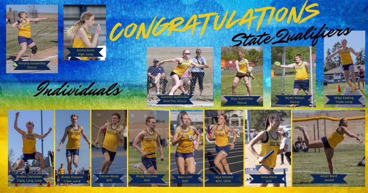 FieldSioux's tweet photo. Meet the State Meet Individual Qualifiers! https://t.co/hq60SI7n0Q