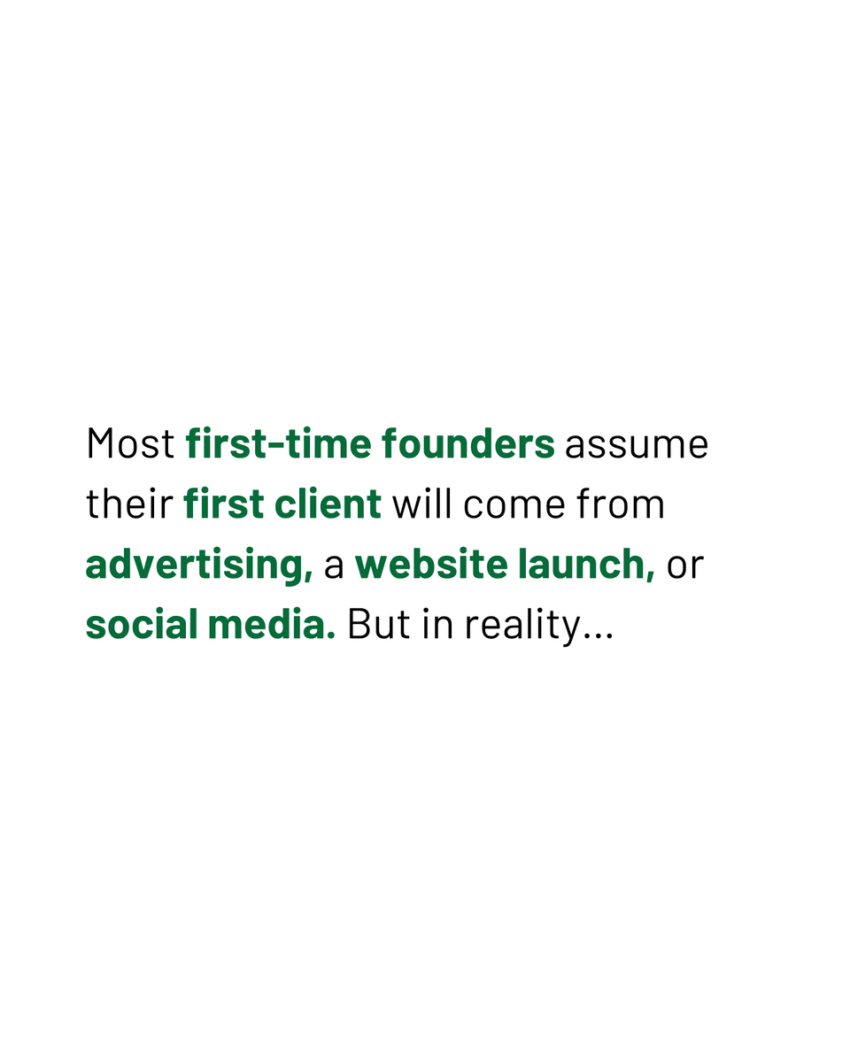 StartupSprintHQ's tweet photo. Your first customer is probably closer than you think. Most businesses don’t start with ads or viral posts. They start with conversations. Your first clients are often already in your network. Before spending on marketing, tell 20 people exactly what you’re building. https://t.co/RswVeeU01E
