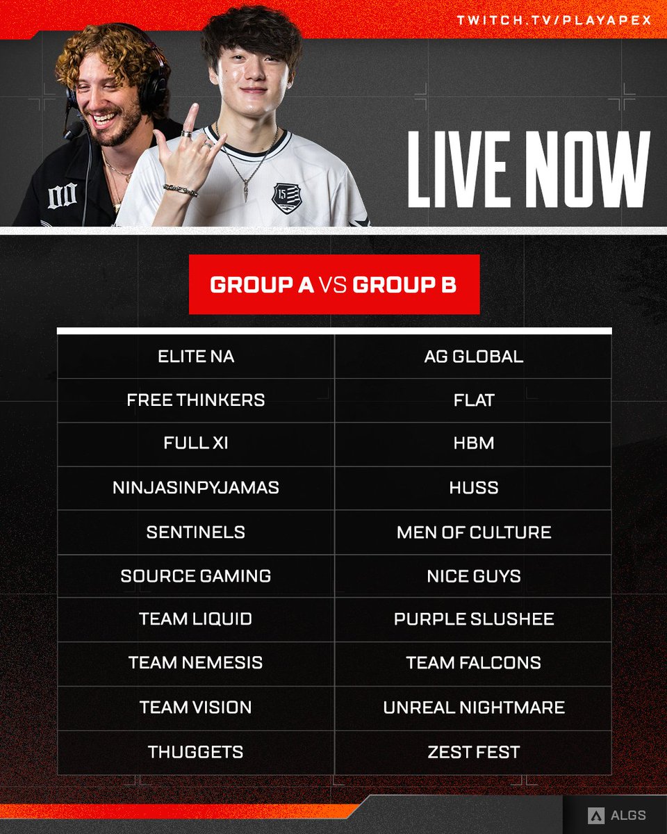 PlayApexEsports's tweet photo. Two VERY SPECIAL guests this evening 🎙️👀

@NiceWigg and @iiTzTimmy join the broadcast for Americas Match Day 7!

📺 https://t.co/H7Qkl4s0tO
🟣 https://t.co/3DmveoG4wD
🔴 https://t.co/6RsJAm3Pkj
