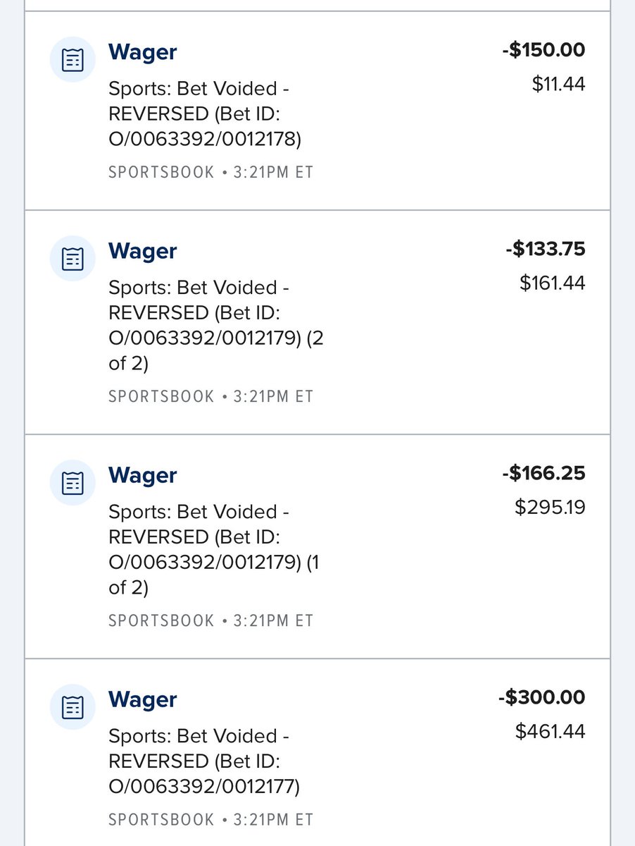 CashVyll's tweet photo. @FDSportsbook pretty sure this is why yall have the nickname SCAM DUEL! How u void a bet then grade it as a loss 1 hr later!!! @DKSports @FanDuel @FDSportsbook @GamingCommissi2 https://t.co/tLEJH40409
