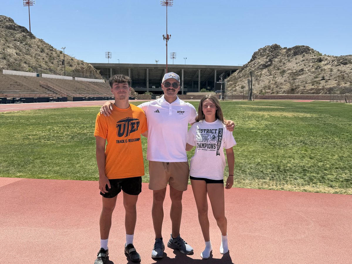 kingston_lee10's tweet photo. Thank you to @ThrowsCoach99 for the great insight and the @UTEPTrack throws camp today.  It was a lot of fun doing a camp with my sister @CroixLee777 https://t.co/QgRZFYB3qa