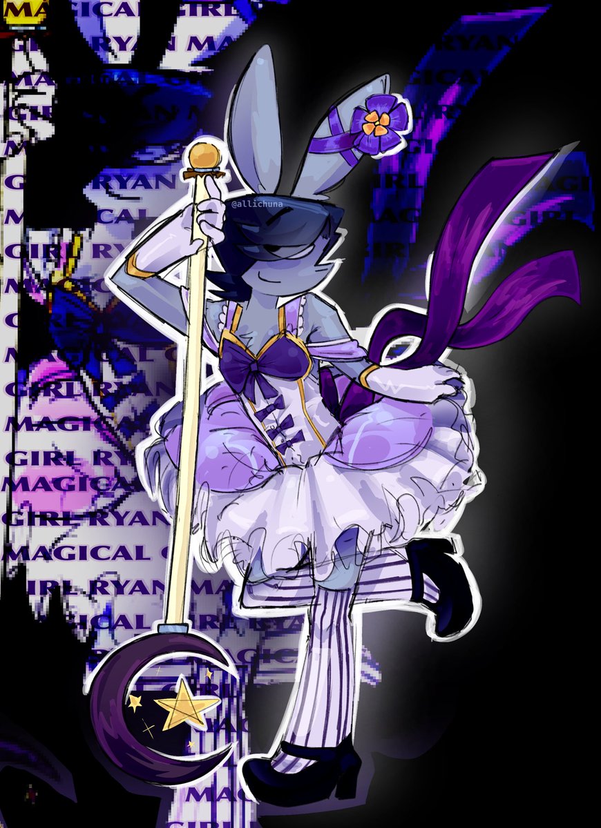 Allichuna's tweet photo. I saw someone do this idea already but I just wanted draw Ryan magical girl https://t.co/VsQBUU8vnj