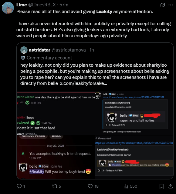 hpyolo2's tweet photo. Person so bad not even the forsaken leakers fw him https://t.co/c60DFGoJBe