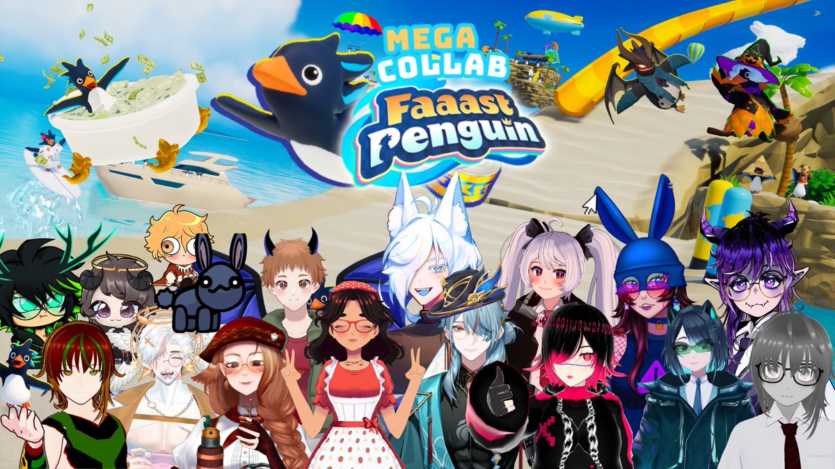 shun_vt's tweet photo. Es hoy muchachos!!! en menos de 1 hora, tenemos la mega collab de Faaast Penguin!!! Estan listos para el caos y la diversion?? Nos vemos en un rato https://t.co/B4j350OviO
