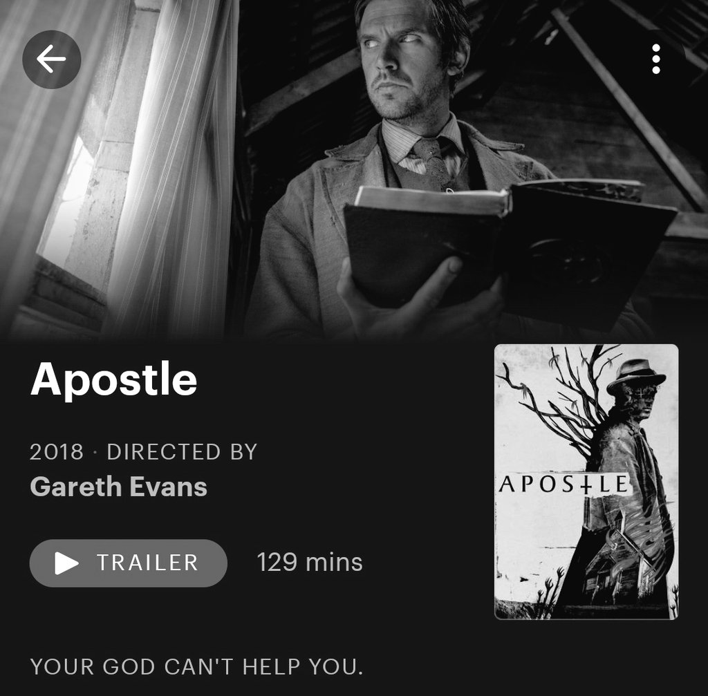 ritualsofdeath's tweet photo. #nw apostle (2018) dir. gareth evans https://t.co/UdSGJ1OdGe