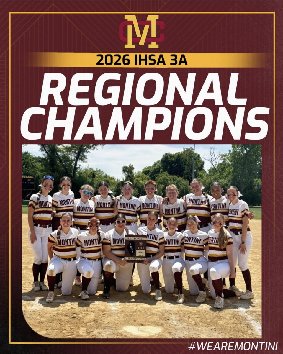 MontiniCatholic's tweet photo. Congratulations to our 2026 IHSA 3A Regional Champions!! Go, Broncos!! @montinisoftball https://t.co/QBNGEyY2FK