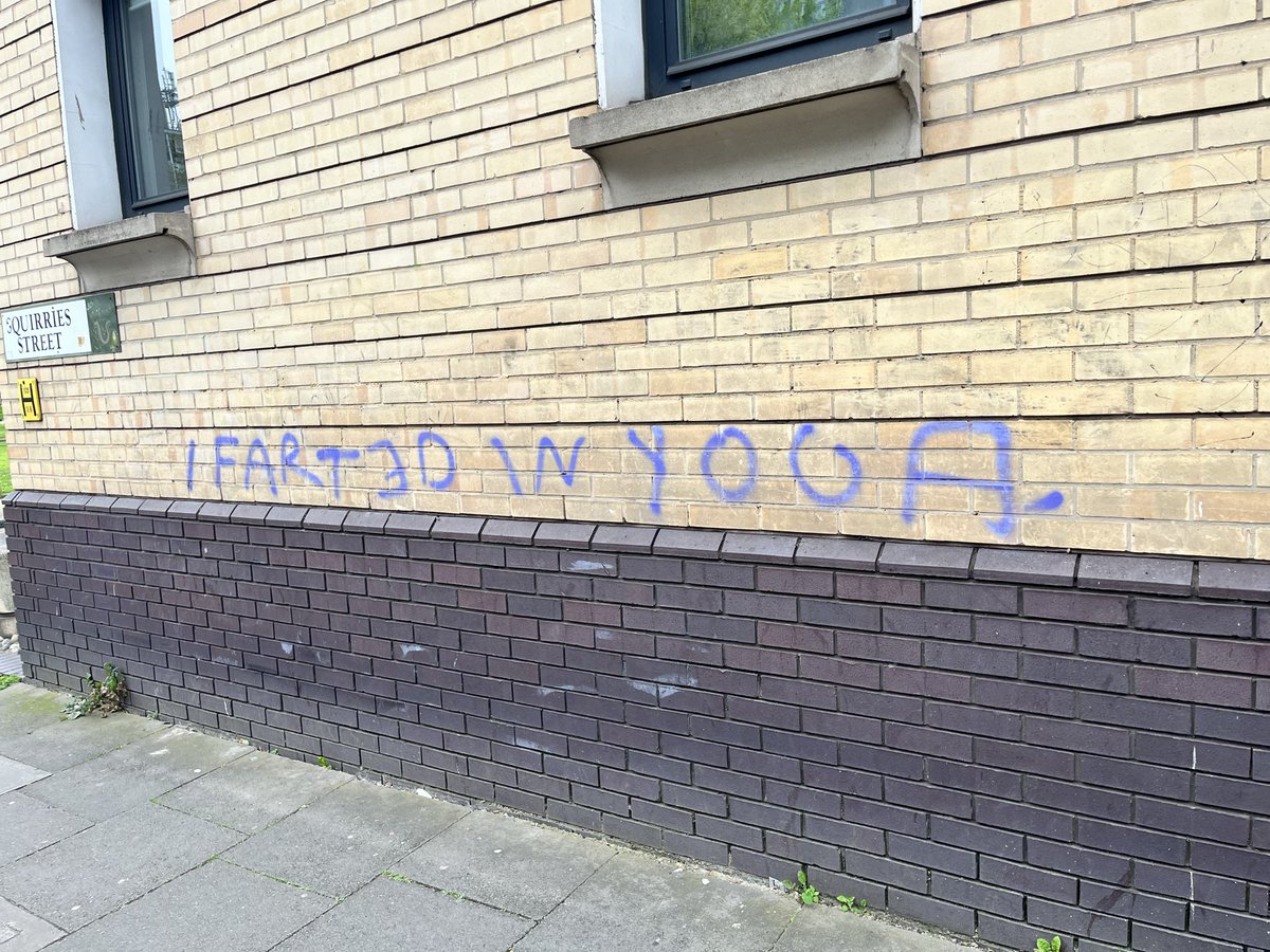 ZJM_331's tweet photo. I’ve been seeing this ‘phrase’ in Bethnal Green for several years now. Seems the farting epidemic has spread… 

This photo was taken in April 2024. 

#IFartedInYoga https://t.co/n0ohgITh3z