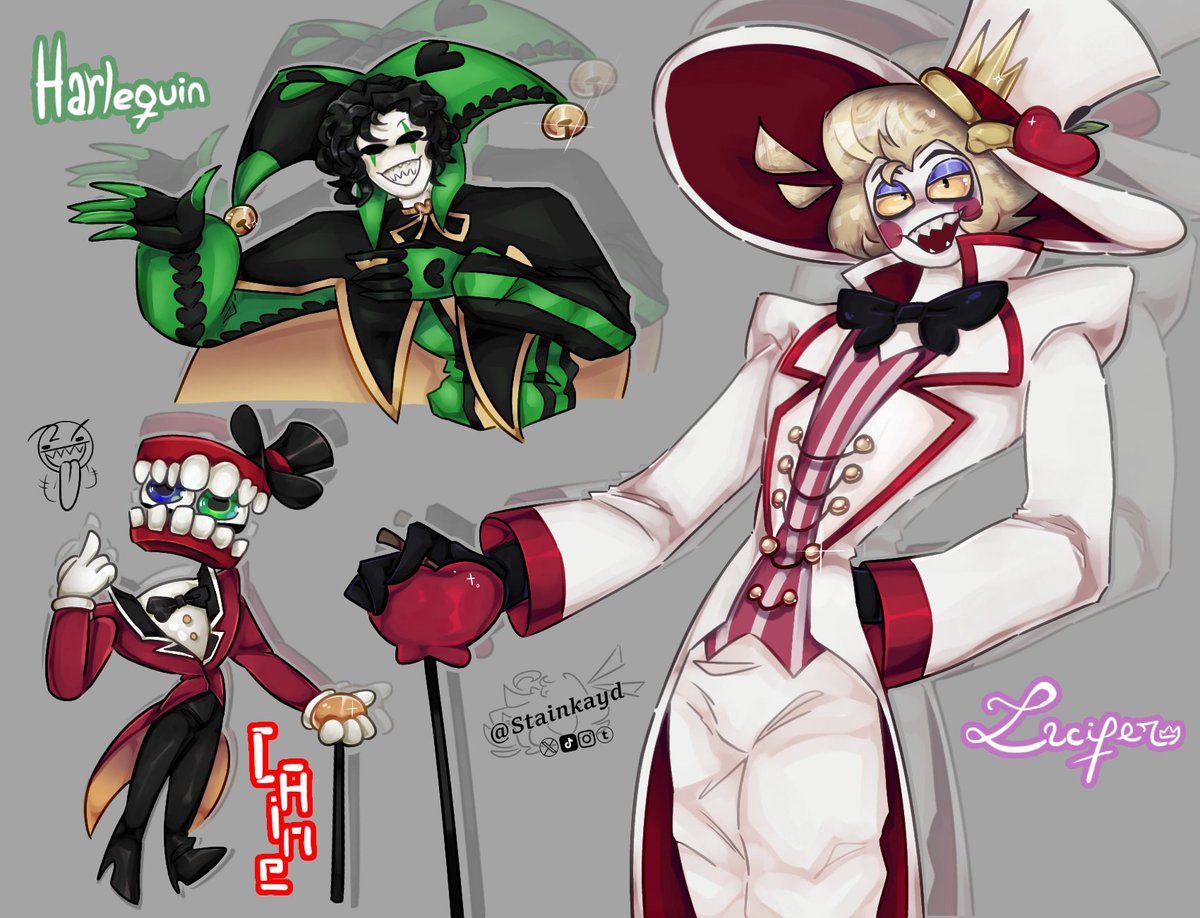 Stain_Kayd's tweet photo. I noticed i like many circus themed characters sooo...
Idk, i just wanna have fun
.
.
#hazbinhotel #thefreakcircus #tadc #caine #harlequin #lucifer #fanart #digitalart #tfc https://t.co/ch5M6QdhKK