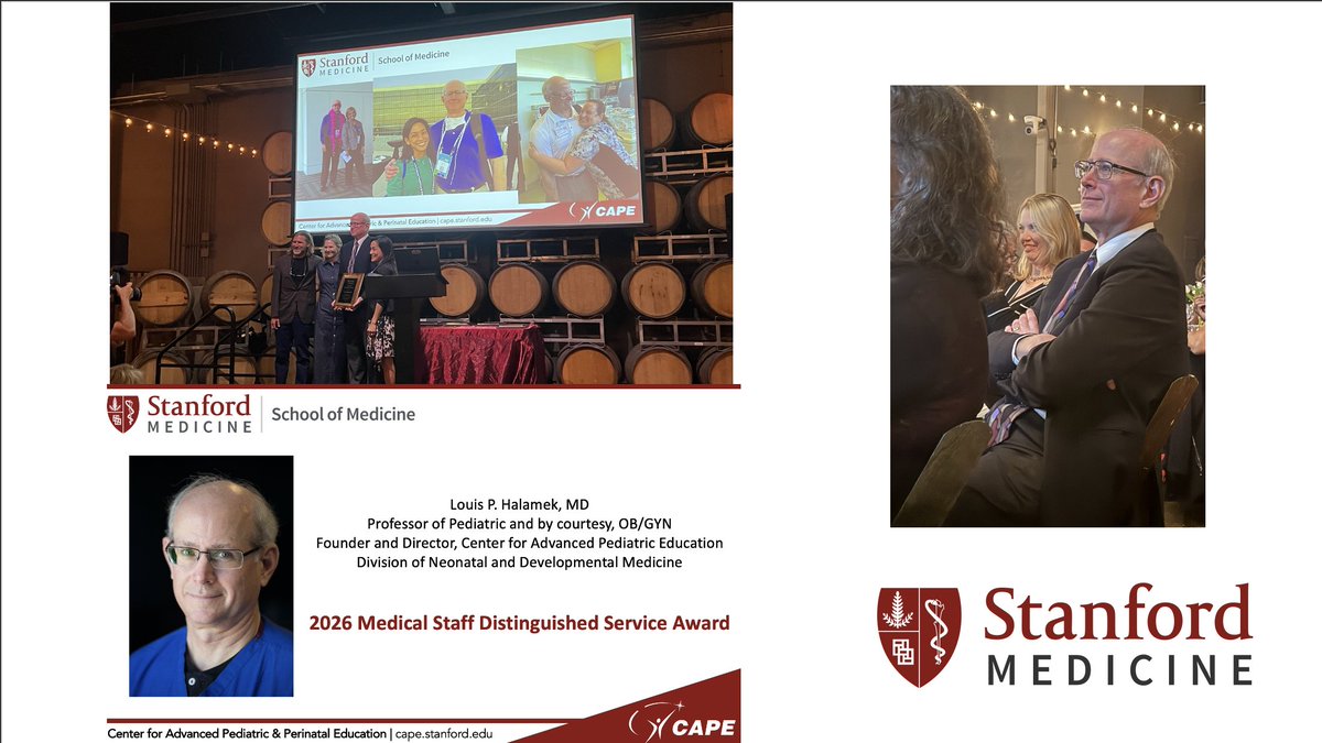StanfordNeo's tweet photo. Had a great time celebrating at the @StanfordChild annual Medical Staff Dinner, where we honored Dr. Lou Halamek for his decades of distinguished service and members of our team were recognized for their outstanding care #teamworkmakesthedreamwork #workfamily https://t.co/MNko9ReSbZ