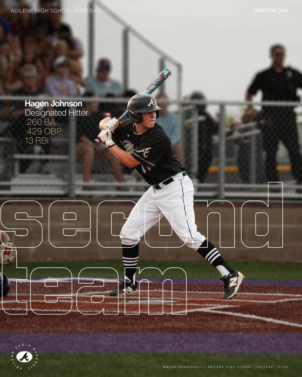 WarbirdBaseball's tweet photo. 2026 District 4-5A

Second Team All-District

Hagen Johnson | DH | 18

#WTD | #EagleBaseball⚾️ https://t.co/7NN8sDqpYj