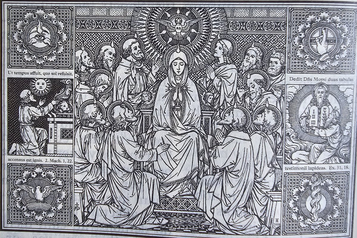 StatCrux_Cart's tweet photo. DOMINICA PENTECOSTES 
Spíritus Dómini replévit orbem terrárum, allelúia: et hoc quod cóntinet ómnia, sciéntiam habet vocis, allelúia, allelúia, allelúia. Exsúrgat Deus, et dissipéntur inimíci eius: et fúgiant qui odérunt eum, a fácie eius. Glória Patri. Spíritus Dómini replévit. https://t.co/3zqKjFUlno
