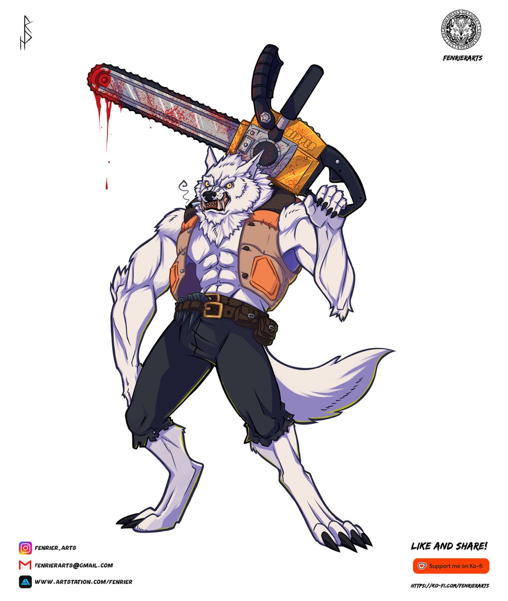 FenrierArts's tweet photo. #Werewolf #FuRayPlanet #furry #Therian #Fanart #Collectibles #Digitalart #Fantasy #Horror Veteran William from FuRay planet fanart white background and green background. https://t.co/YQdhsZQh4V