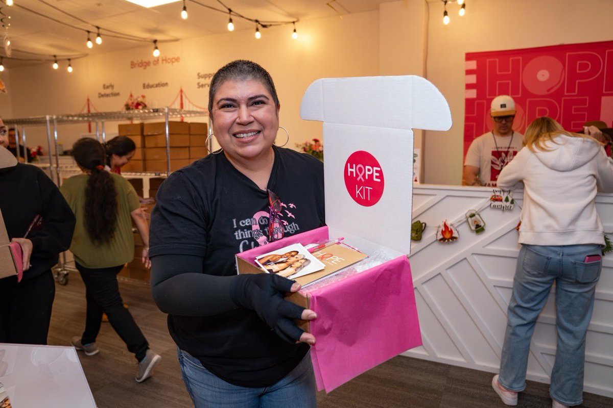 NBCF's tweet photo. 3,000 HOPE Kits packed! 💗 Thank you to everyone who joined us earlier this month for our HOPE Kit Community Packing Party. We had a great time seeing everyone come together to support those facing breast cancer. Huge thank you to our partners who contributed items to these HOPE Kits: @crownpack, Amerisource Custom Packaging, @tradmedicinals, @Aveneusa, @Natural_Life, @swiglife, Madame Madeline Lashes, @myearthbreeze, @DrDansLipBalm, Prime Prometics, @remedynails, Happy Curves, Lemonhead