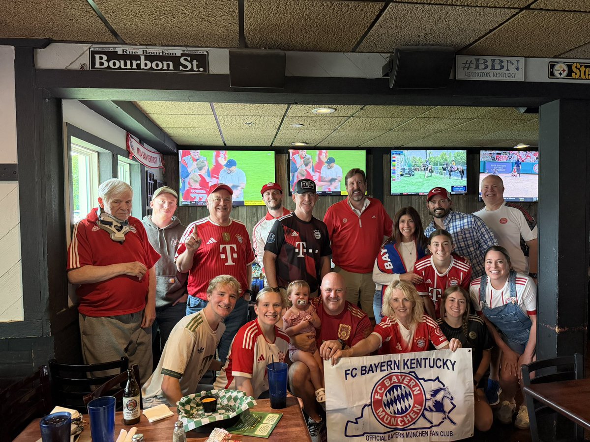 FCBKentucky's tweet photo. Great turnout for the season finale to watch @FCBayernUS win the #DFBPokal Cup and secure the double. Thanks to all that came out all season long, and a shout out to @LexShamrocks for being our game watch home. #MiaSanMia #MiaSanFamily #MiaSanKentucky @FCBayernEN https://t.co/eAR2zyPMZE