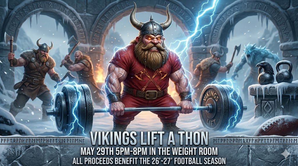 ValleyFB54's tweet photo. Our next event! The annual Lift-a-thon!!! 🪓🪓🪓🪓🪓
@CoachCobos77 
@_CoachTrujillo 
@VikingsVhs 
@PrepRedzoneNM 
@nmpreps 
@nmprepcosports 
@CouchPSports https://t.co/Yh6X02BMu8