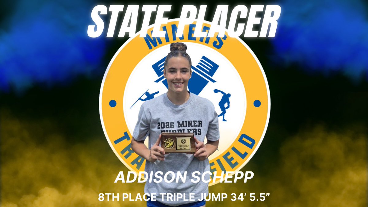 BeulahMinersTF's tweet photo. State Placer!

Addison Schepp had an early start to the day with placing in the Triple Jump and 300m Hurdles. Congrats Addi. #Earned https://t.co/6iKjgwFx9n