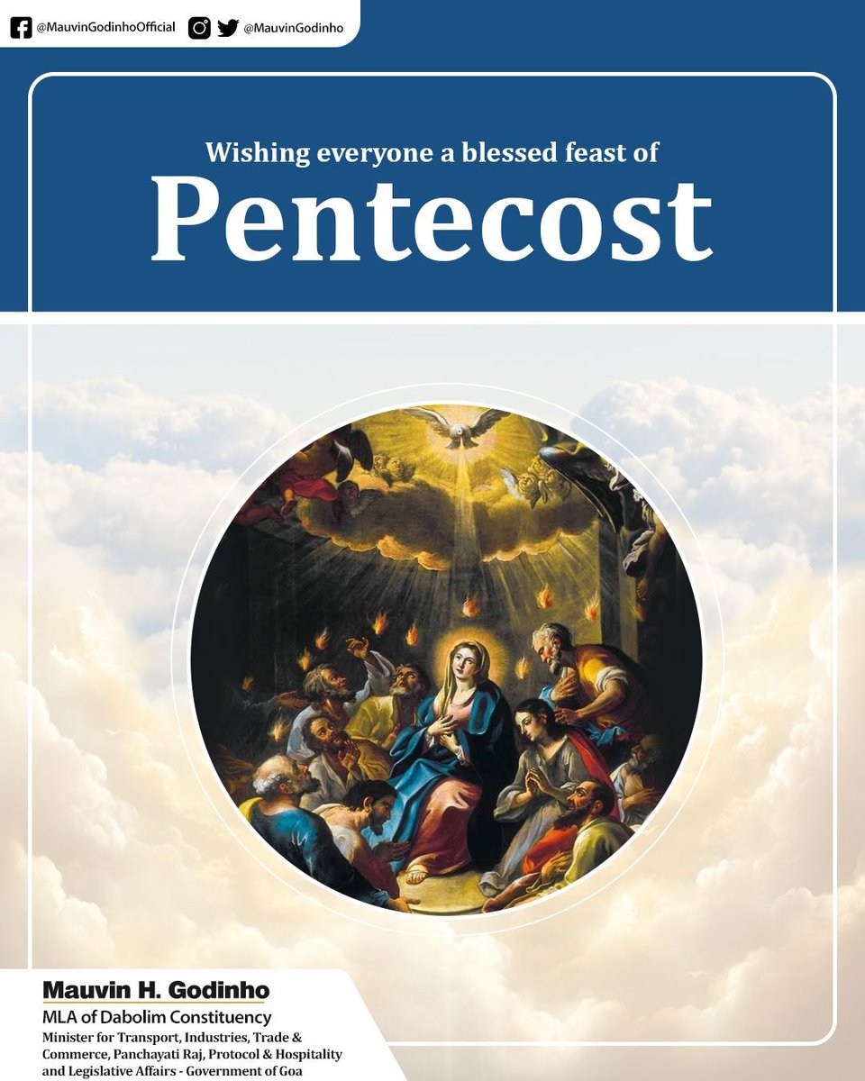 MauvinGodinho's tweet photo. Wishing everyone a blessed and grace-filled Pentecost. May the Holy Spirit guide our thoughts, strengthen our resolve, and bring peace and blessings to every home.

#Pentecost #Blessings #MauvinGodinho https://t.co/dVhLNoT3lF