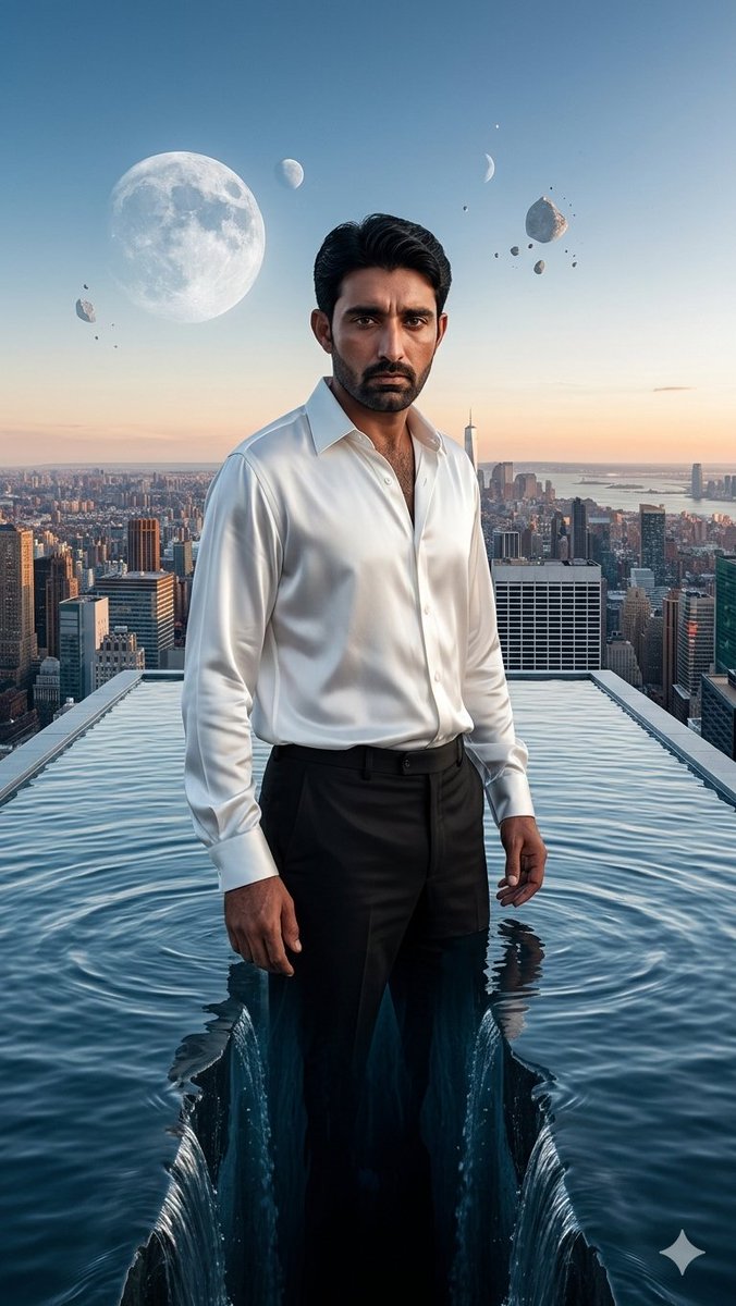 Surreal Rooftop Infinity Pool Portrait