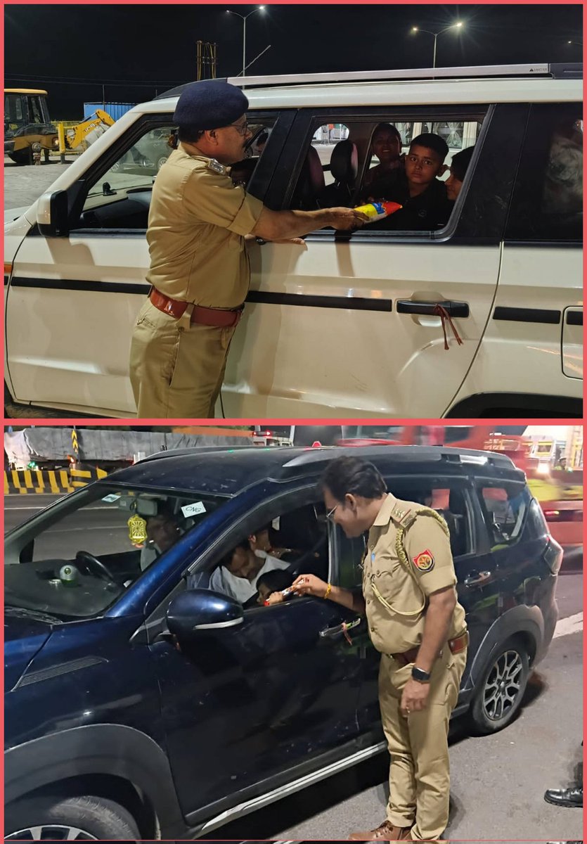 Agratraffic's tweet photo. सुरक्षा का भरोसा, बच्चों को चॉकलेट और प्यार! 

“Meet and Greet”अभियान के तहत आज #ACP_Traffic एवं थाना प्रभारी अछनेरा द्वारा फतेहाबाद एवं रायभा टोल प्लाजा पर सपरिवार यात्रा कर रहीं महिलाओं व बच्चों से बात कर सुरक्षा का हाल जाना। उनकी समस्याओं के समा��ान का भरोसा देने के साथ नन्हे बच्चों को चॉकलेट और पानी भी भेंट किया।

@Uppolice
@uptrafficpolice
@agrapolice
@Agratraffic