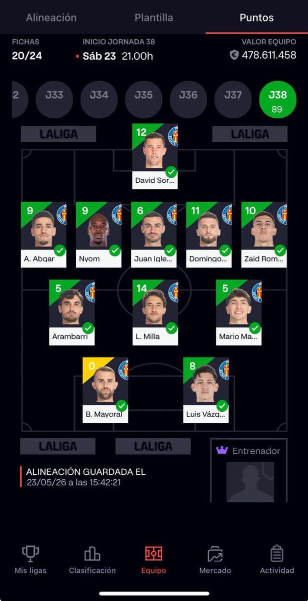 antorres4's tweet photo. Yo siempre confié en Papá Bordalás. Una pena no haber podido fichar a Liso, pero tremendo jornadón para cerrar el Fantasy. Alegría de ver al padre del fútbol llevar a su equipo a Europa. https://t.co/NwAJL7pDKQ