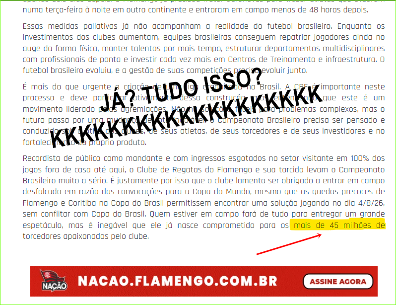crvgbourne's tweet photo. Há alguns anos atrás os flamenguistas diziam ser por volta de 25 milhões de torcedores. Passou algum tempo tiraram do SOVACO que eram 30 milhões. Agora PASMEM, dizem que são mais de 45 milhões! 😂
São a lá Lula "No Brasil existe mais de 25 milhões de crianças de rua". #Flamengo https://t.co/73Fak8ZiFB