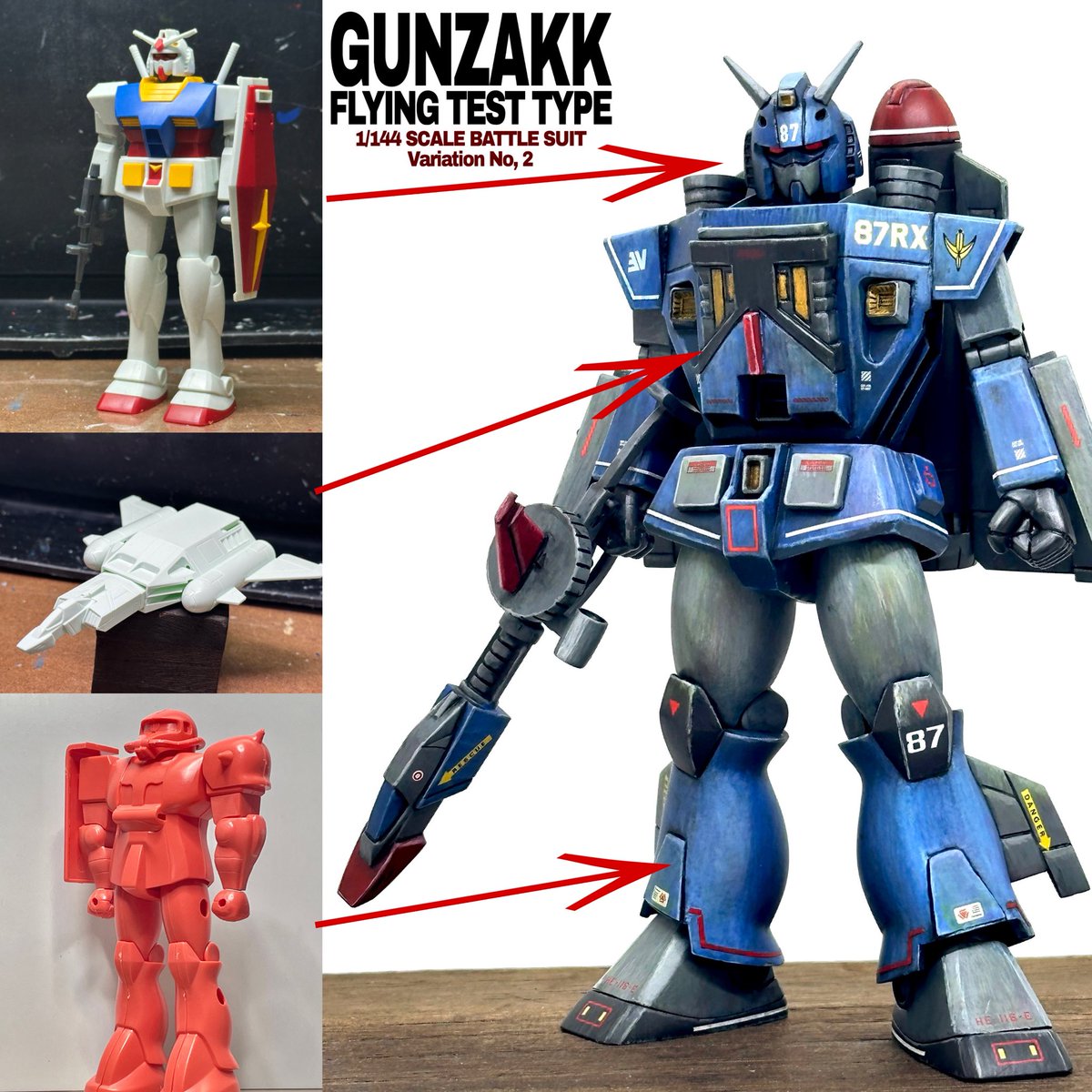 にたものどうし これがこう キットを3つも使っちゃったw #ガンプラ #旧キット