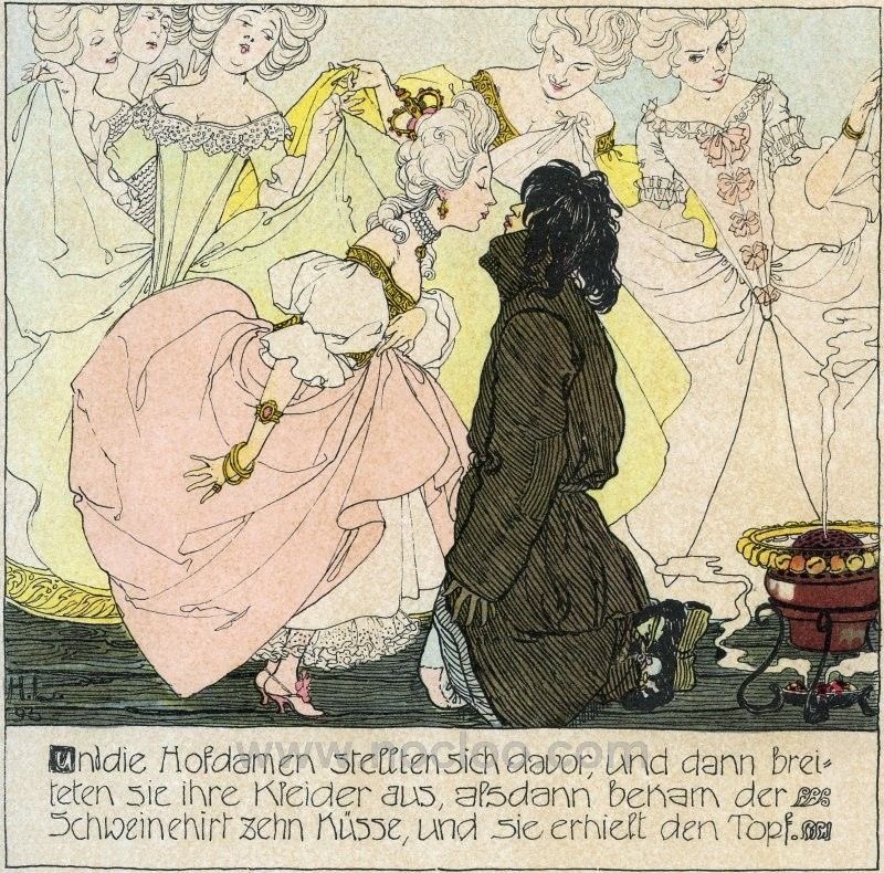 pmamtraveller's tweet photo. The Princess and the Swineherd illustrated by Heinrich Lefler https://t.co/oq514OV16E