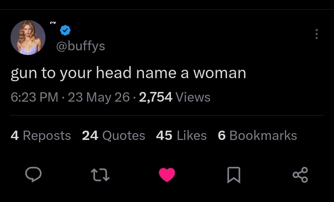 BuffysBase's tweet photo. BREAKING🚨: Trump failed Buffys challenge and couldn't name a woman https://t.co/uZLZsnqlR6