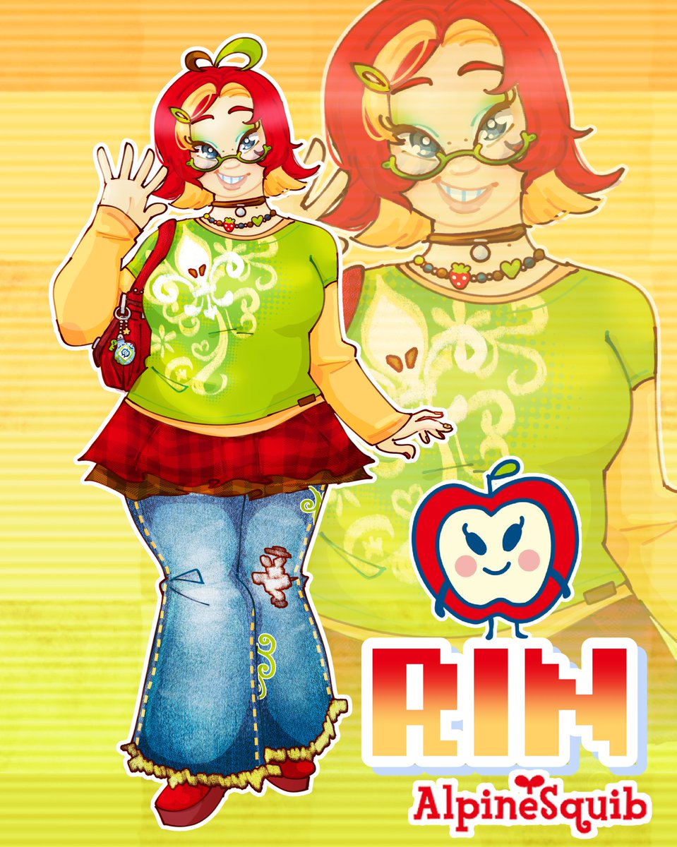 AlpineSquib's tweet photo. NEW VIDEO OUT where me and the lovely Inkiio designed #tamagotchis as humans!! I’m really happy with how the designs turned out, especially my take on Ringotchi!! https://t.co/82swzMPEyV