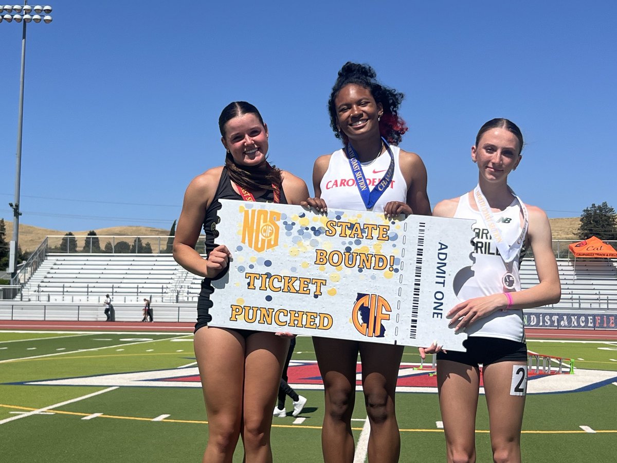 MitchBookLive's tweet photo. Chase Young (left) and Tatum Trucks were short hurdles winners in the @cifncs.org Meet of Champions at breezy Dublin High School. https://t.co/8W8csfG6Re