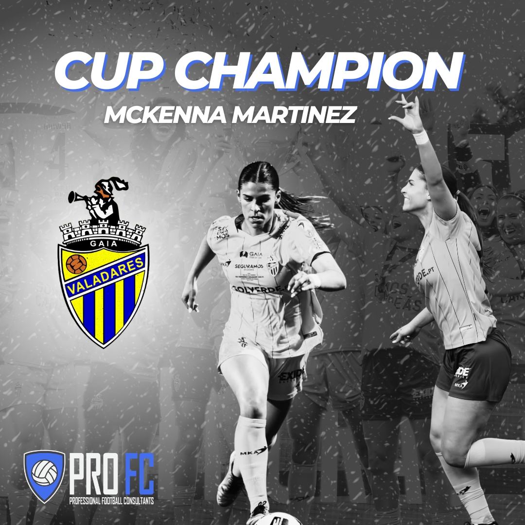 PROFC_Soccer's tweet photo. Congrats to McKenna Martinez and Valadares on becoming BACK-TO-BACK Taça de Portugal Champions! McKenna &amp; Co. clinched the cup with a 3-0 win over FC Porto in the final. https://t.co/V78Pg2e1oi