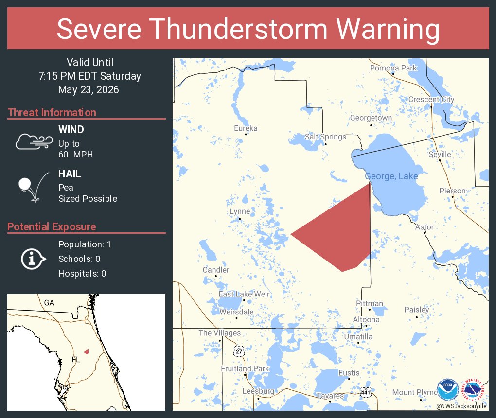 Severe Thunderstorm Warning including Marion County, FL until 7:15 PM EDT