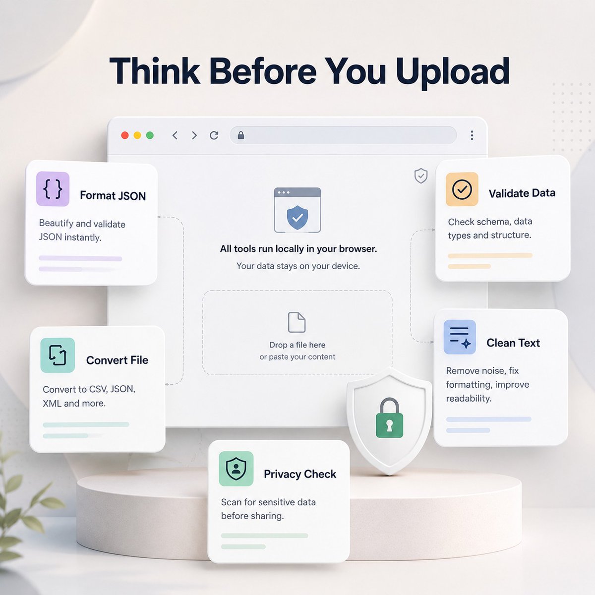 Toolsfam's tweet photo. Online tools are useful, but not every file should be uploaded.

Before using a formatter or converter:

remove secrets
sanitize customer data
avoid private PDFs/logs
use browser-first tools when possible

ToolsFam tools: https://t.co/3N73rHsh2x

#webdev #privacy https://t.co/ENFGi8mJKV